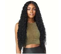 Hurromy Perruque HD Lace Front Perruque Bouclée Longue avec une Grande Ondulation au Milieu, Facile à Utiliser