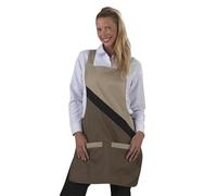 Hurry Blouse Chasuble Femme sans manches type blouse avec patte réglage beige/marron bande noire poches