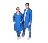 Hurry Jump Blouse Blanche Blouse Laboratoire Blouse lycée Blouse médecin médical Manches Longues 3 Poches Fermeture pressionsBleu M