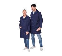 Hurry Jump Blouse Blanche Blouse Laboratoire Blouse lycée Blouse médecin médical Manches Longues 3 Poches Fermeture pressionsBleu S