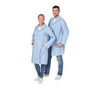 Hurry Jump Blouse Blanche Blouse Laboratoire Blouse lycée Blouse médecin médical Manches Longues 3 Poches Fermeture pressionsBleu XL