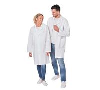 Hurry Jump Blouse de Travail Blanc- Blouse de Laboratoire & Blouse Médicale- Fermeture Pressions - Poches Pratiques - Tenue Professionnelle pour Industrie, Laboratoires, Santé XXS