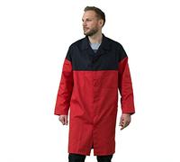 Hurry Jump Blouse de Travail Industrie Atelier Artisan Manches Longue Fermeture Pressions Bi Couleurs presisons sous Patte Lavage Machine ou Industriel Rouge/Noir T4