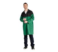 Hurry Jump Blouse de Travail Industrie Atelier Artisan Manches Longue Fermeture Pressions Bi Couleurs presisons sous Patte Lavage Machine ou Industriel Vert/Noir T0