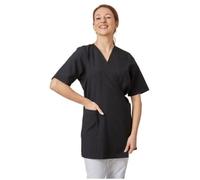 Hurry Jump Blouse esthéticienne pour femme, 100% Polyester, tunique de travail style kimono 2 poches basses, noir, Taille 36 40/42
