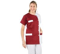 Hurry Jump Blouse médicale Femme bi-Color - Blanc Bordeaux Prune Taille : 2