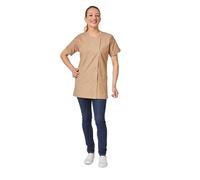 Hurry Jump Blouse médicale Femme infirmière Aide Soignante Soins Domicile 3 Poches 5 Pressions Couture 5 Files Popeline Brown TXL