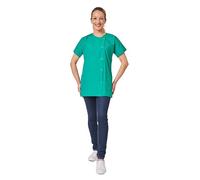 Hurry Jump Blouse médicale Femme infirmière Aide Soignante Soins Domicile 3 Poches 5 Pressions Couture 5 Files Popeline Couleur Operatory Green TM