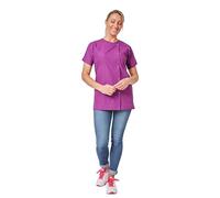 Hurry Jump Blouse médicale Femme infirmière Aide Soignante Soins Domicile 3 Poches 5 Pressions Couture 5 Files Popeline Dark purpule TXXL