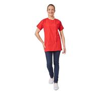 Hurry Jump Blouse médicale Femme infirmière Aide Soignante Soins Domicile 3 Poches 5 Pressions Couture 5 Files Popeline Red TL