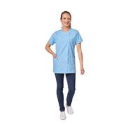 Hurry Jump Blouse médicale Femme infirmière Aide Soignante Soins Domicile 3 Poches 5 Pressions Couture 5 Files Popeline Blue Sky TL