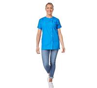 Hurry Jump Blouse médicale Femme infirmière Aide Soignante Soins Domicile 3 Poches 5 Pressions Couture 5 Files Popeline Blue majo TM