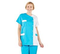Hurry Jump Blouse médicale infirmière Aide soingante Aide à Domicile Couleurs Blanc Turquoise T2 42/44