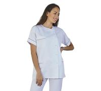 Hurry Jump Blouse médicale Tunique infirmière Tunique Aide Soignante Blouse Créche Puériculture Aide à domcile auxilière de Vie Blanche rebort Poches Prune T44/46