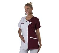 Hurry Jump Blouse travail femme Tunique blouse médicale couleur 3 poches passe poiles Blanc BordeauxLavage Machine 90 degrés ou industriel T6-56/58