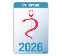 Hurry Jump - Caducée Ostéopathe 2026 Autocollant, pour Pare-Brise Voiture, Vitrophanie Résiste aux Dégradations Naturelles, Fabrication Francaise