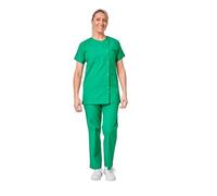 Hurry Jump Ensemble Uniforme Medical Femme :Uniforme santé proprete Clinique hopital Blouse Medical + Pantalon Infirmière Aide Soignante Vétérinaire Dentiste Grass Green TXL