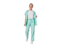Hurry Jump Ensemble Uniforme Medical Femme :Uniforme santé proprete Clinique hopital Blouse Medical + Pantalon Infirmière Aide Soignante Vétérinaire Dentiste Nil Green TL