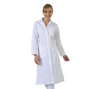 Hurry Jump Label Blouse Blouse Blanche Femme Manches Longue Chimie et Laboratoire Sergé 210 gramme Couleurs Blanc Pressions inoxydables Lavage Machine 90 degrés ou Industriel T0-36