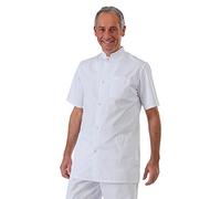 Hurry Jump Label Blouse Tunique médicale Homme col Officier 3 Poches Fermeture Pressions Sergé 210 gramme Couleurs Blanc Pressions inoxydables Lavage Machine 90 degrés ou Industriel T3-44/46