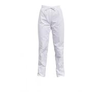 Hurry Jump Pantalon médicale infirmière Aide soingante Infirmier pour Hopital Clinique Taille élastiqué + Cordon 2 Poches + Bas réglable Lavage Industriel ou Machine Blanc T1/40/42