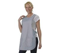 Hurry Jump Tablier Chasuble Sans Manches Femme Type Blouse Avec Patte Réglage Pressions Rayé Marine