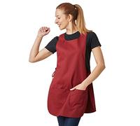 Hurry Jump Tablier chasuble Tablier de travail Femme Tablier nettoyage uniforme de travail sante hotellerie BURGUNDY LIS BURGUNDY