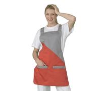 Hurry Jump Tablier chasuble Tablier sans manches femme type blouse chasuble gris et rouge prt gris aux poches