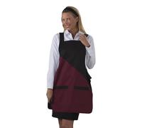 Hurry Jump Tablier chasuble Tablier sans manches femme type blouse chasuble noir et bordeaux prt noir aux poches