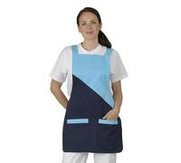 Hurry Jump Tablier chasuble Tablier sans manches femme type blouse chasuble Turquoise et marine prt aux poches turquoise