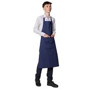 Hurry Jump - Tablier Cuisine Homme Professionnel Tablier de Cuisine Femme, Unisexe, 2 Poches, Ajustable, Élégant, Confortable, Pour Restaurant, Barbecue, Café, Serveurs, École, Marine, TU