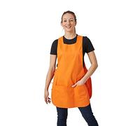 Hurry Jump Tablier nettoyage uniforme de travail sante hotellerie avec lien de réglage coté ORANGE LIS ORANGE