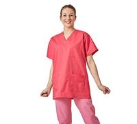 Hurry Jump Tunique médicale Col V - Coupe Confortable avec Manches Kimo idéale Infirmière Aide Soignante Vétérinaire -3 Poches - Coloris Coloris Strawberry T2