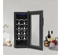 Hurrylying Armoire réfrigérante à vin pour 12 bouteilles, Wine Climate Cabinet, écran LED et panneau tactile intuitif, il y a cinq étagères, famille, bureau, hôtel, bar, club, 55 % à 75 % de zone de