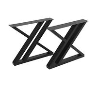 Hurrylying X-FöRmig - Lot de 2 pieds de table en métal - Noir - Charge maximale : 200 kg - Revêtement par pulvérisation - Pour canapé, armoire, table - Montage facile à vis - Pour l'intérieur et