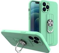 Hurtel Ring Case Coque en silicone avec porte-doigt et support pour iPhone 12 mini menthe