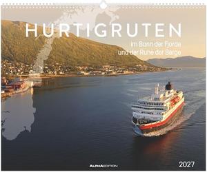 Hurtigruten 2027: Wandkalender 52x42,5 cm mit 12 Norwegen-Motiven entlang der Hurtigruten-Route, sprachneutralem Kalendarium und Spiralbindung