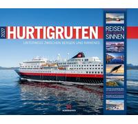 Hurtigruten Kalender 2027 | Unterwegs zwischen Bergen und Kirkenes | Stilsicherer Norwegen-Kalender im großen Querformat (54x42 cm) | Kreuzfahrtroute