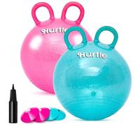 Hurtle 2 Ballons Sauteurs Pailletés 3-6 Ans, Rose et Turquoise, Pompe Cônes