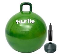 Hurtle Ballon Sauteur 3-12 Ans, 50 cm Vert Militaire, Pompe et Cônes Inclus