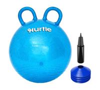 Hurtle Ballon Sauteur 3-6 Ans, Pailleté Bleu, Doubles Poignées et Cônes
