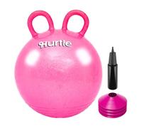 Hurtle Ballon Sauteur 3-6 Ans, Pailleté Rose, Doubles Poignées et Cônes