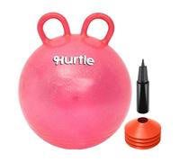 Hurtle Ballon Sauteur 3-6 Ans, Pailleté Rouge, Doubles Poignées et Cônes