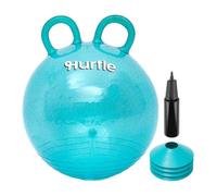 Hurtle Ballon Sauteur 3-6 Ans, Pailleté Turquoise, Doubles Poignées Cônes