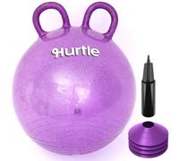Hurtle Ballon Sauteur 3-6 Ans, Pailleté Violet, Doubles Poignées et Cônes