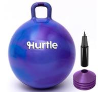 Hurtle Ballon Sauteur Marbré 3-12 Ans, Bleu Violet, Poignée, Pompe et Cônes