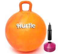 Hurtle Ballon Sauteur Marbré 3-12 Ans, Rose, Poignée Solide, Pompe et Cônes | PVC non toxique renforcé, motif marbré rose, poignée ergonomique solide, 50 cm, base antidérapante texturée, 4 cônes inclus
