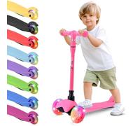 Hurtle Mini Kickboard Scooter pour Enfants - Trottinette 3 Roues Ajustable en Hauteur (25-28 Pouces), Micro Trottinette Léger avec Roues LED, Plateau Antidérapant, Amusement Intérieur/Extérieur, pour
