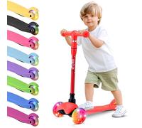 Hurtle Mini Kickboard Scooter pour Enfants - Trottinette 3 Roues Ajustable en Hauteur (25''-28''), Trottinette Micro Léger avec Roues LED, Plateau Antidérapant, Amusement Intérieur/Extérieur, pour