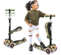 Hurtle Trottinette Enfant 2-en-1 avec Siège - Draisienne et Trottinette 3 Roues, Montage Facile, Hauteur Réglable, LED Roues, Plateau Antidérapant - pour Fille/Garçon 2 à 8 Ans